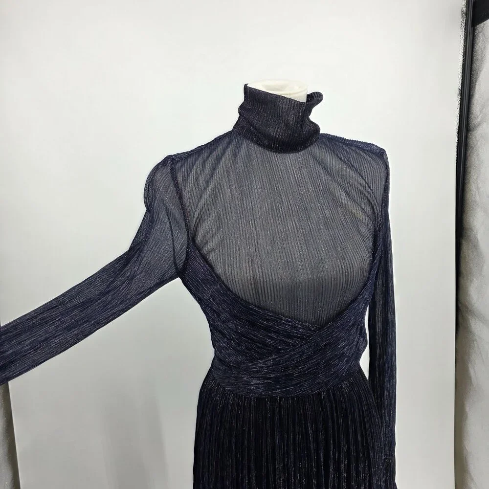 Sabina Musayev Sheer Navy Dress M - Picture 10 of 15